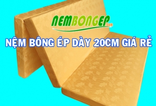 Nệm bông ép dày 20cm giá rẻ tại www.nembongep.com